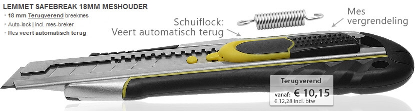 18mm breekmes welke terugveert